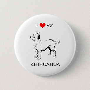 Beställnings- gulligt älskar jag min Chihuahua Knapp