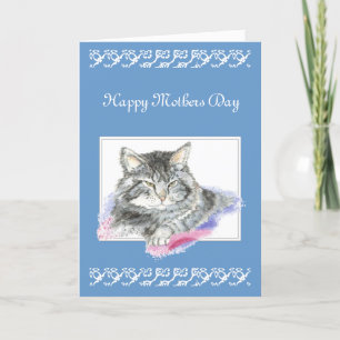 Beställnings- hälsning, mors dag, katt, kattunge kort