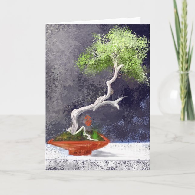 Beställnings- hälsningkort för eleganta Bonsai Kort (Framsida)