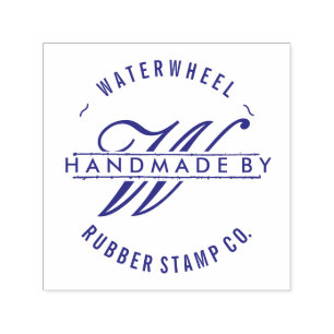 Beställnings- "handgjort vid" med monogramen självfärgande stämpel