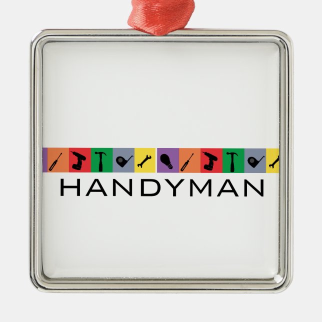 Beställnings- handymanfärgadverktyg julgransprydnad metall (Framsidan)