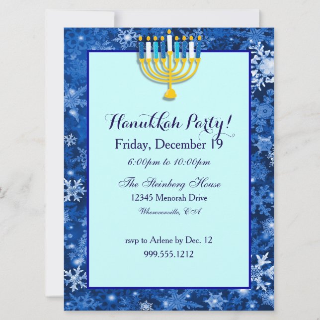 Beställnings- Hanukkah partyinbjudningar Inbjudningar (Framsida)