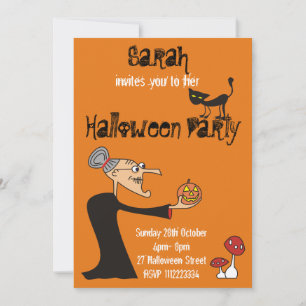 Beställnings- häxahalloween festinbjudan inbjudningar