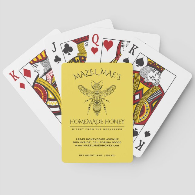 Beställnings- hemlagad honung casinokort (Baksidan)