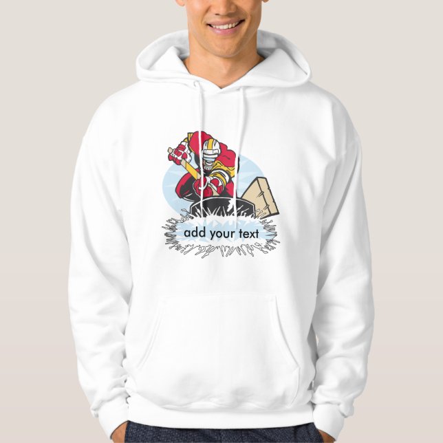Beställnings- hockeyspelare sweatshirt (Framsida)