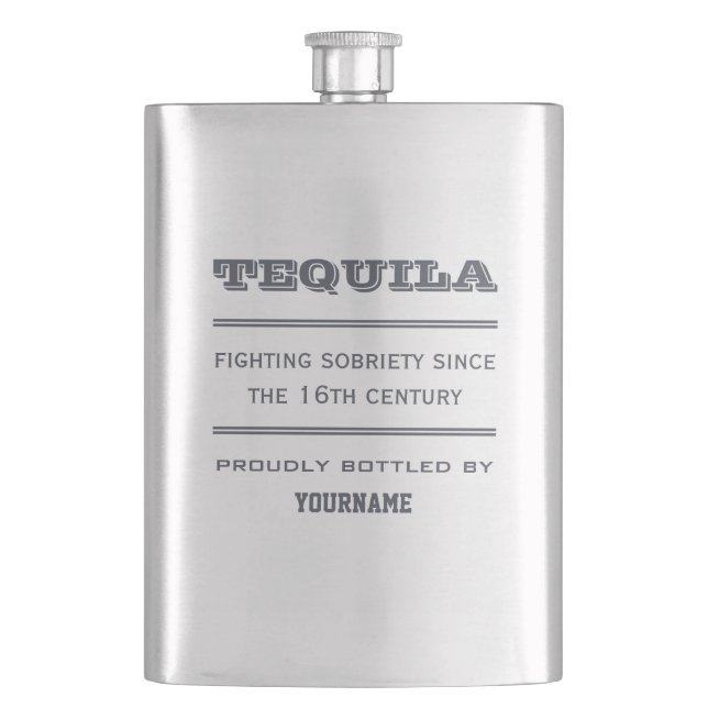 Beställnings- högvärdig flaska för TEQUILA Fickplunta (Framsidan)