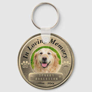 Beställnings- hundminnesmärkeguld nyckelring