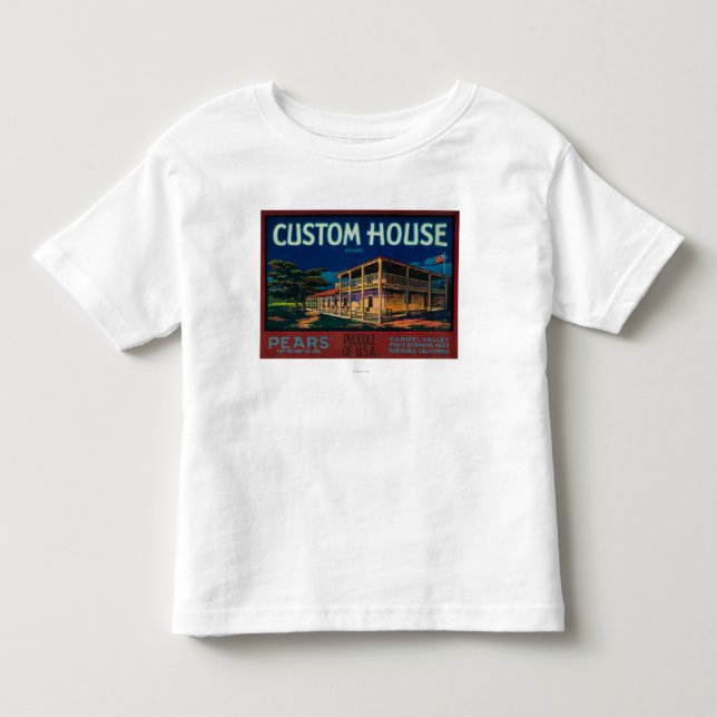 Beställnings- husPearlåda LabelMonterey, CA T Shirt (Framsida)