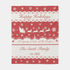 Beställnings- jul Santa & hjortullfilt Fleecefilt