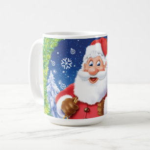 Beställnings- julkaffemugg, Santa och leksaksack. Kaffemugg