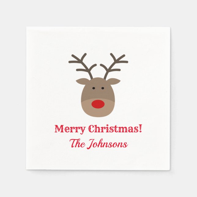 Beställnings- julpartyservetter med den gulliga pappersservett (Framsidan)