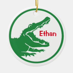 Beställnings- julprydnad för alligator julgransprydnad keramik