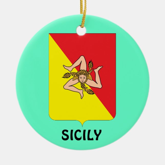 Beställnings- julprydnad för SICILY* Julgransprydnad Keramik (Framsidan)