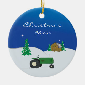 Beställnings- julprydnad för traktor & för julgransprydnad keramik