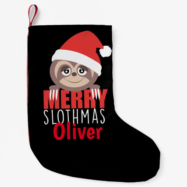 Beställnings- julstrumpa för SlothSlothmas (Framsidan)