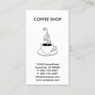beställnings- kaffeaffär visitkort