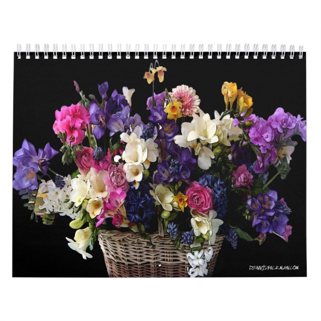 Beställnings- kalendrar för blommigt 2-Page Kalender (Omslag)