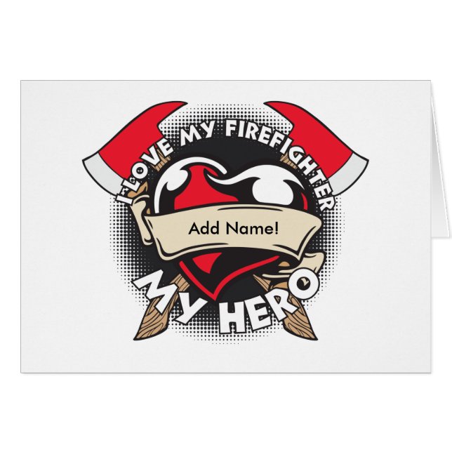 Beställnings- kärlek min brandman hälsningskort (Framsidan Horizontal)