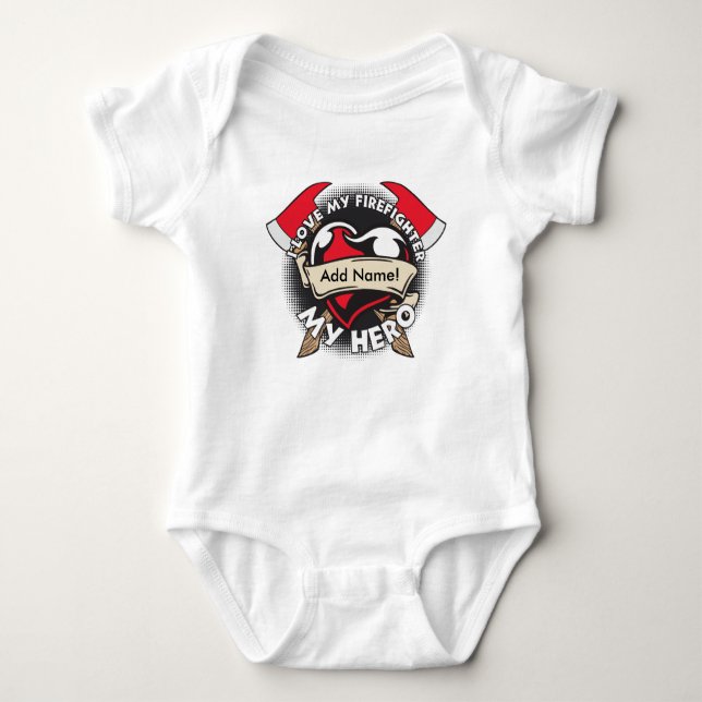 Beställnings- kärlek min brandman t shirt (Framsida)