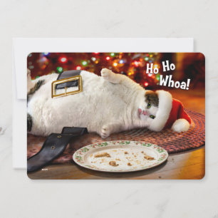 Beställnings- katt för foto Santa & julkaka Julkort