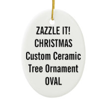 Beställnings- keramisk OVAL julgranprydnad