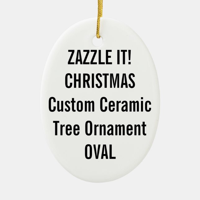 Beställnings- keramisk OVAL julgranprydnad Julgransprydnad Keramik (Framsidan)