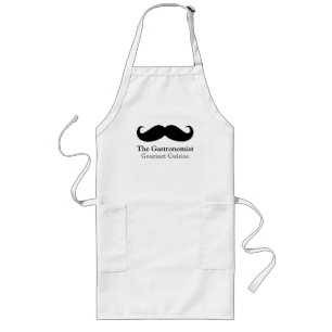 Beställnings- kockförkläde för svart mustasch långt förkläde