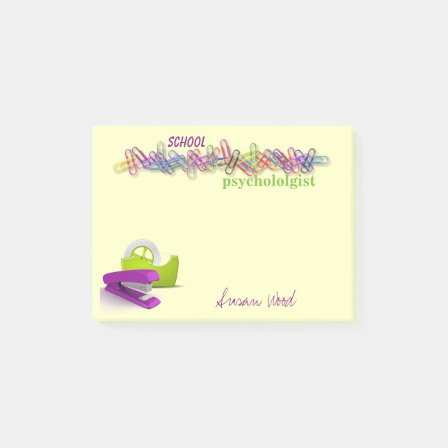 Beställnings- Kontor-Themed skolar psykologen Post-it Block (Framsida)