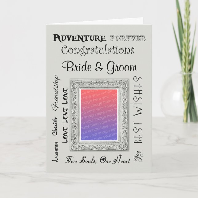 Beställnings- kort för fotobröllopgrattis (Framsida)