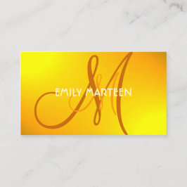 Beställnings- kort för gul monogram för