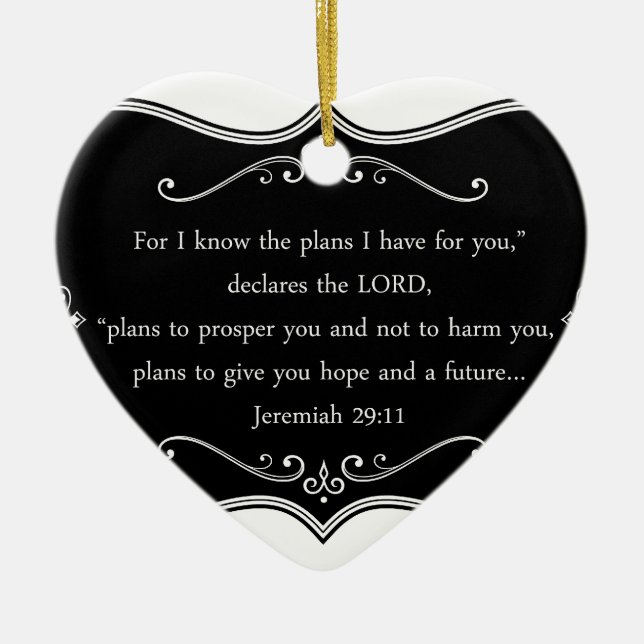 Beställnings- kristen gåva för Jeremiah 29:11 Julgransprydnad Keramik (Framsidan)