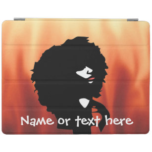 Beställnings- kvinnasilhouette med afro naturligt iPad skydd