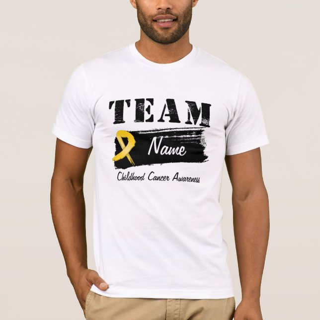 Beställnings- lagnamn - barndomcancer t-shirt (Framsida)