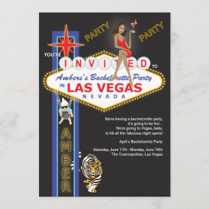 Beställnings- Las Vegas Bachelorette party Inbjudningar