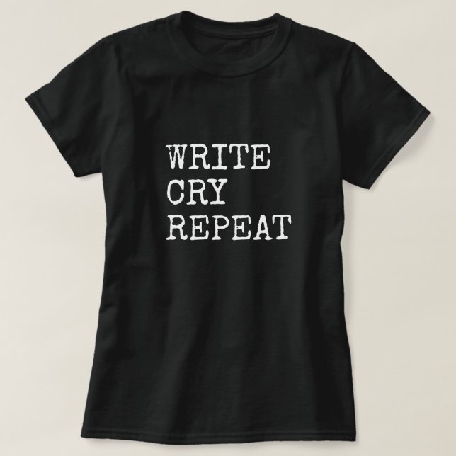 Beställnings- liv för författare för repetition t shirt (Design framsida)