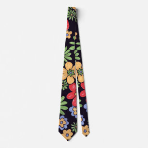 Beställnings- livliga färgrika blommor slips
