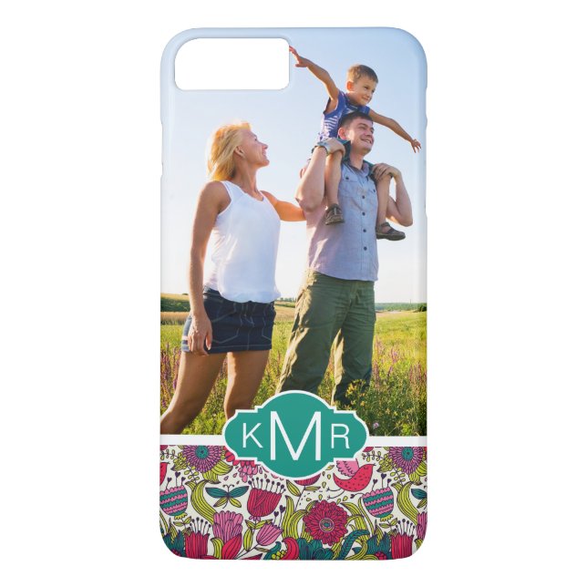 Beställnings- ljus blommönster för foto & för Case-Mate iPhone skal (Baksida)