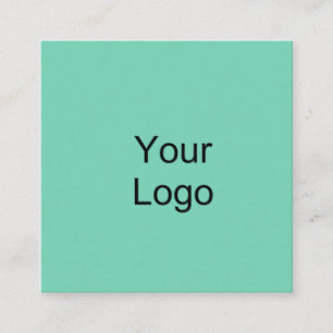Beställnings- logotyp, Seafoam Green. Fyrkantigt Visitkort