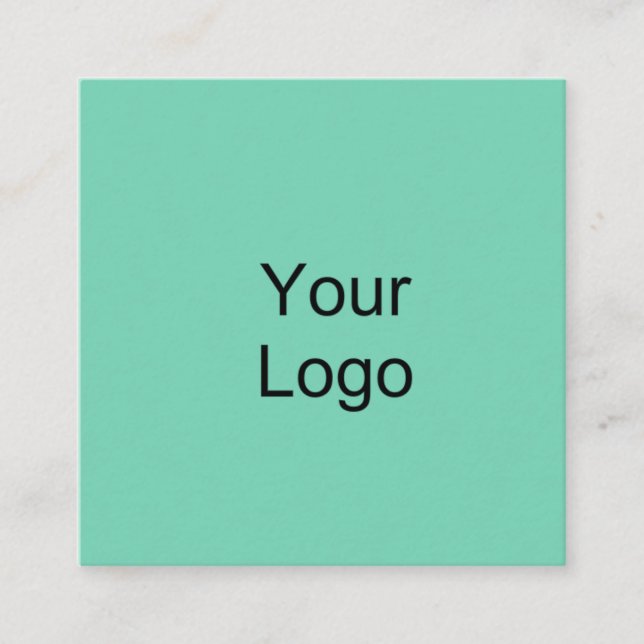 Beställnings- logotyp, Seafoam Green. Fyrkantigt Visitkort (Framsida)