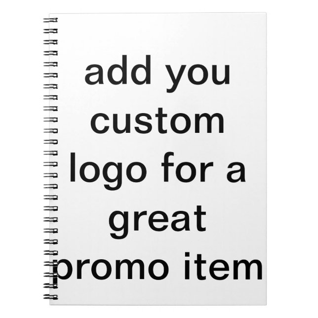 beställnings- logotypdagboksblad med logotypdesign anteckningsbok med spiral (Framsidan)