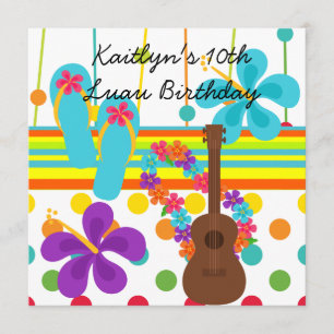 Beställnings- Luau födelsedaginbjudan Inbjudningar