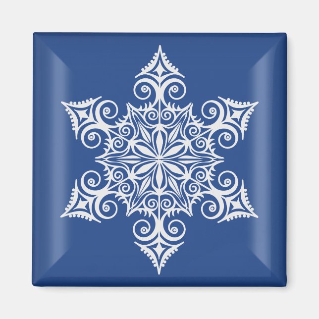 Beställnings- magnet för julSnowflake 1 (Framsidan)