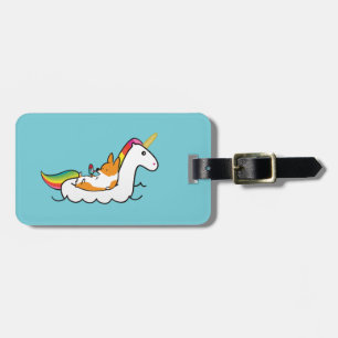 Beställnings- märkre för CorgiUnicornFloatie Bagagebricka