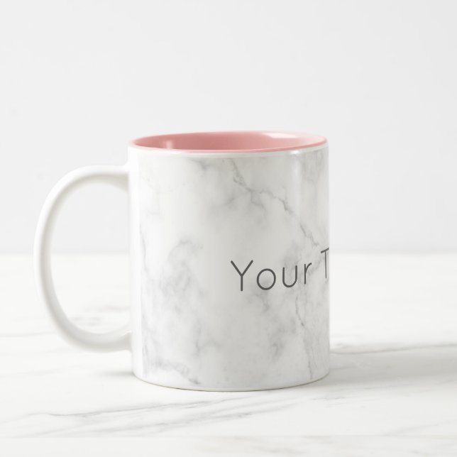 Beställnings- marmorkaffemugg - rosa Två-Tonad mugg (Vänster)