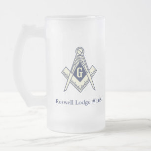 Beställnings- Masonic blåttlogemugg Frostat Ölglas