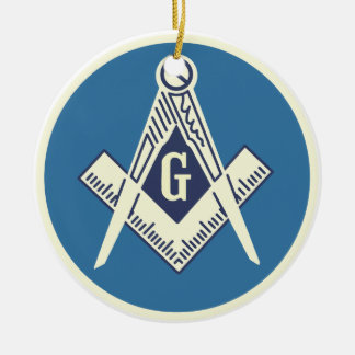 Beställnings- Masonic blåttlogeprydnad 2 Julgransprydnad Keramik
