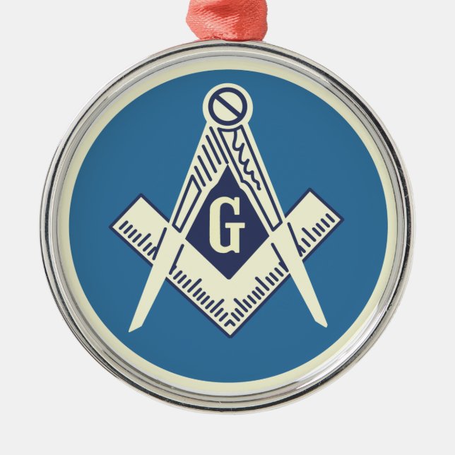 Beställnings- Masonic blåttlogeprydnad Julgransprydnad Metall (Framsidan)