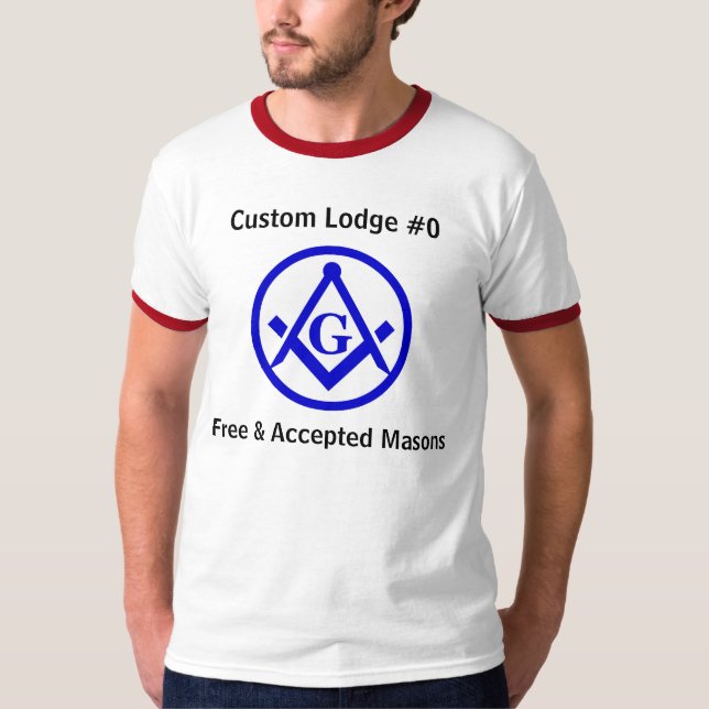 Beställnings- Masonic logeskjorta T-shirt (Framsida)