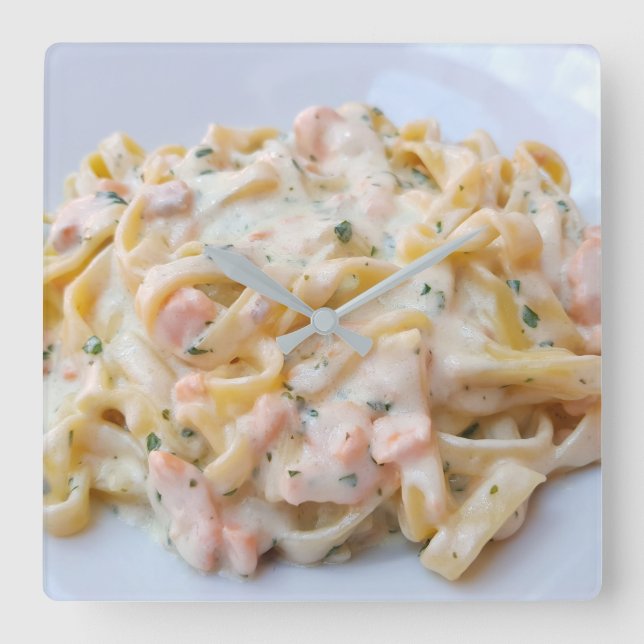 Beställnings- matfoto för pasta fyrkantig klocka (Framsida)