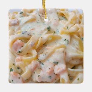 Beställnings- matfoto för pasta julgransprydnad keramik